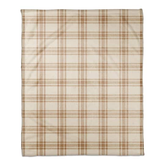 Orange Plaid Coral Fleece Blanket